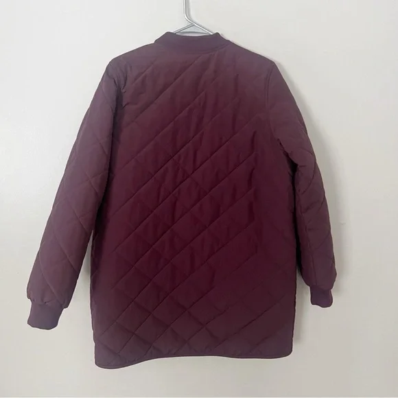 The North Face Womens Quilted Cuchillo Parka Large Coat Fleece Burgundy Maroon - Picture 12 of 16